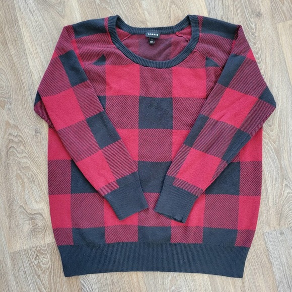 torrid Sweaters - Torrid Buffalo Check Red and Black Plaid Sweater Size 1